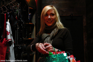 horny blonde machine banged