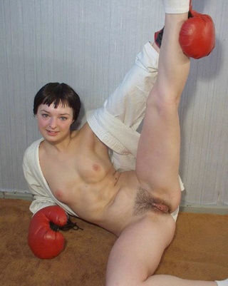 naughty chick drops boxing