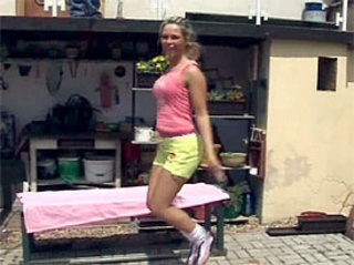 sporty blonde teenie girl