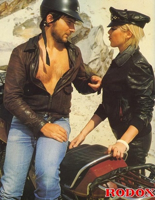 retro biker babe cock
